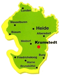 Lage der Gemeinde Krumstedt in Dithmarschen